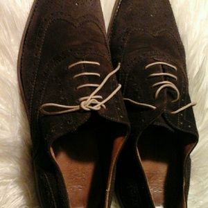 Saks 5th Avenue Mens Suede Shoes, Brown, US 9.5